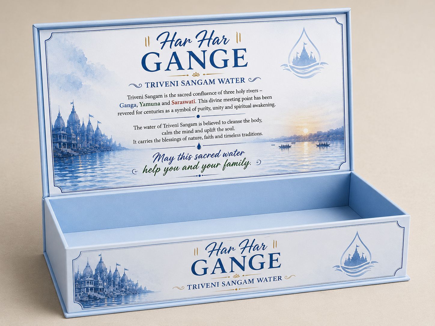 Triveni Sangam Ganga Holy Water Presentation Gift Box